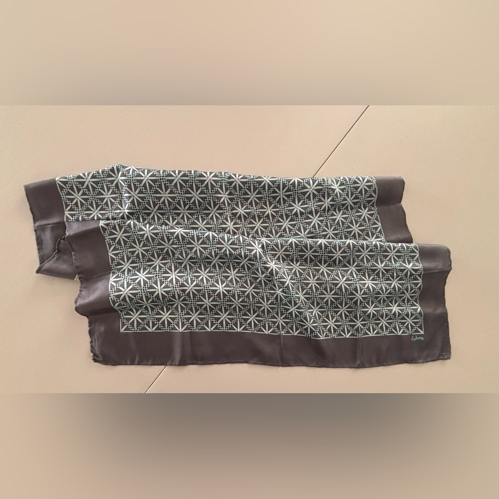 Echo | Ladies Echo Geometric Pattern Square Silk … - image 8